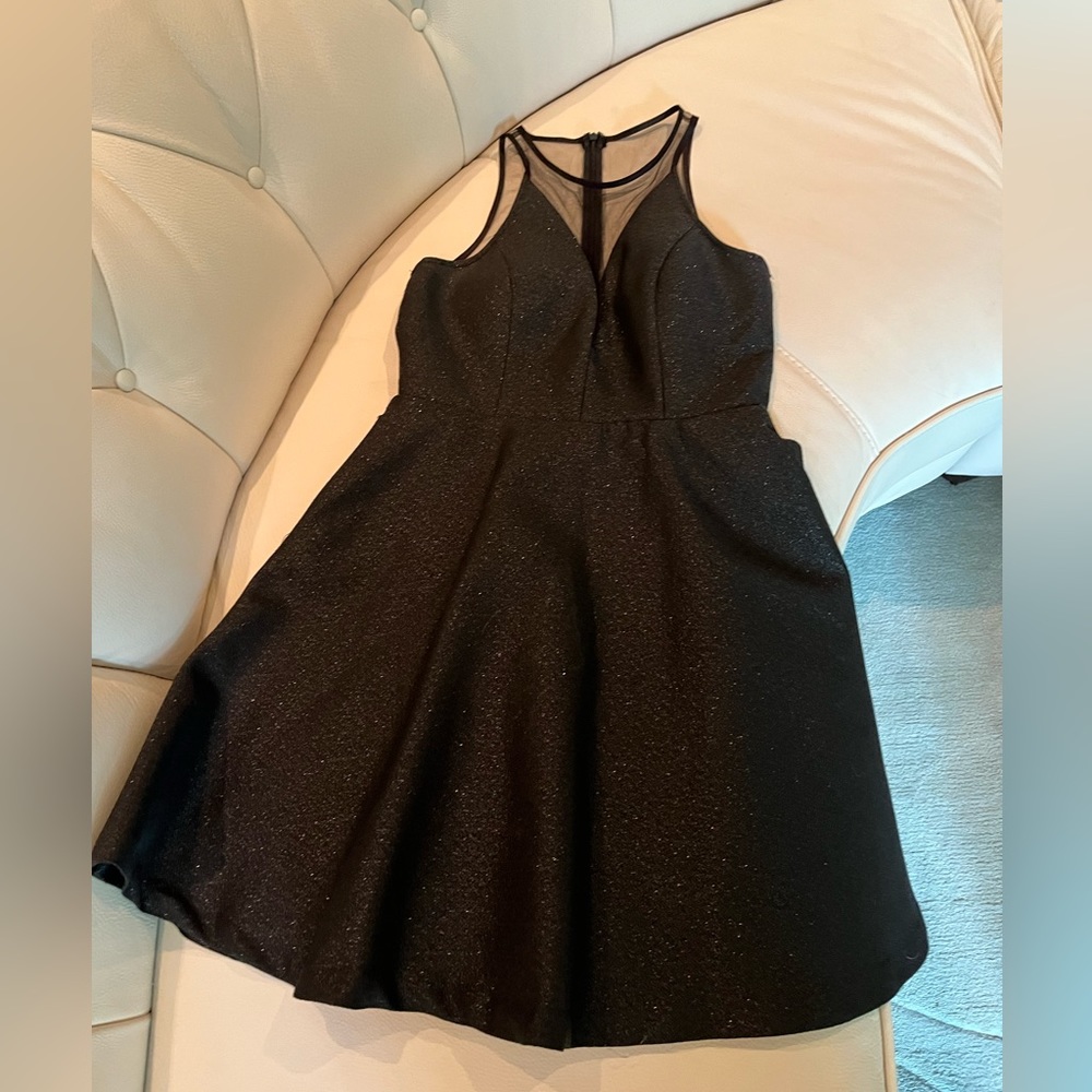 Minuet Petite Black Sparkle Mini Dress